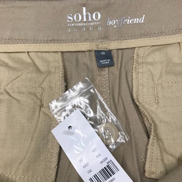 NWT SOHO For NY & Comp Floral Painted Boyfriend Kaki Size 10 - Picture 6 of 8